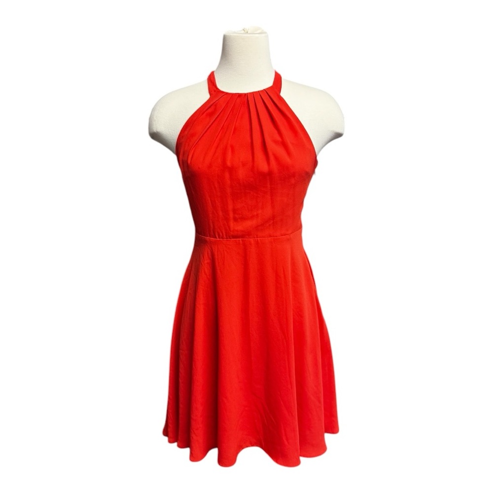 Elegant Red Halter Dress